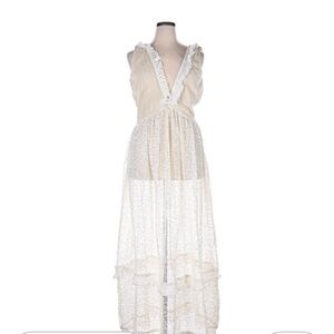 Ramy Brook Cream Lace Maxi Dress